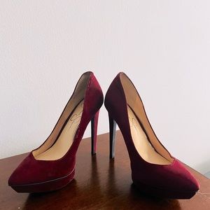 Jessica Simpson burgundy/wine color heels